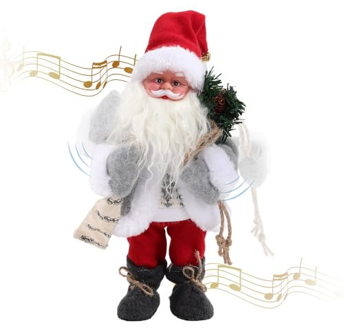 Gfilay Figura de Papa Noel Animado Cantando Música Navideña, Decoración Eléctrica para el Hogar en Interior