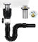 YYTECH Siphon Waschbecken Abflussrohr Kit Waschbecken Ablaufgarnitur mit Einziehbarem Flexiblem Abflussrohr und Pop-up Abflussstopfen, Badezimmer Küchen Ausziehbar 300-1000MM