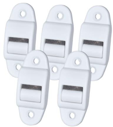 5 guías de correa con cepillo para persianas, 14 mm de ancho, extracción de polvo, plástico/blanco, 5 unidades