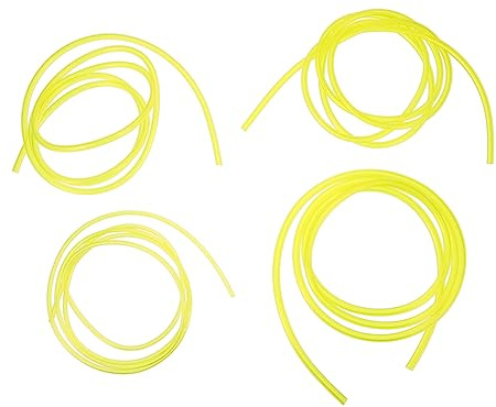 YOSADIER 4pcs Yellow Petrol Gas Line Hose 1.5m Fuel Pipe for Lawn Mower and Small Engine Oil Resistance 2x3.5mm 2.5x5mm 3x5mm 3x6mm Compatible