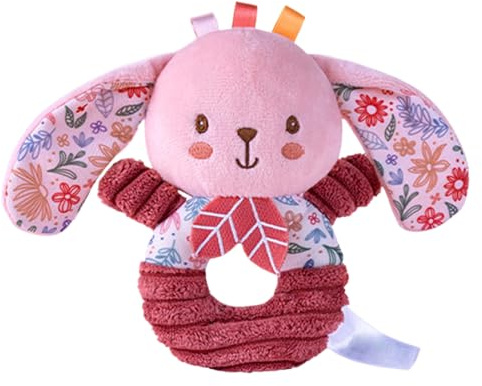 Sonajero de felpa: sonajero de suave, agitador de felpa de elefante y conejito, juguete sensorial para bebés | Bebés perfectos de 0 a 6 meses que promueven el desarrollo táctil Coordinación oj