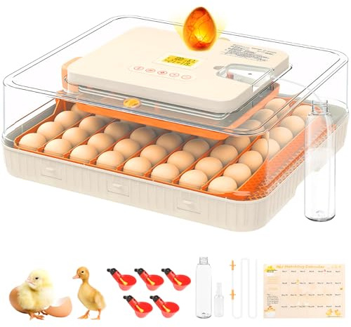 APODESS 56 Egg Incubator for Hatching Eggs, Egg Incubators with Automatic Egg Turning, Temperature and Humidity Control, Egg Candler, Automatic Water Bottle Refill, Incubator for Chicken, Ducks, Goose