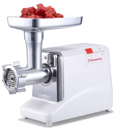 Sunmile SM-G50 ETL Electric Meat Grinder - Max 1.3 HP 1000W Heavy Duty Meat Mincer Sausage Grinder - Metal Gears, Reverse, Circuit Breaker, Stainless Steel Cutting Blade and Plates, 1 Sausage Stuffs