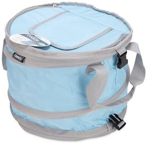 Camco Pop-Up Cooler | Lightweight, Waterproof and Insulated Pops Open for Use and Collapses Flat for Storage | Ideal for The Beach, Pool, Camping, Tailgating and Travel | Blue (51995)