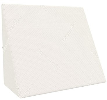 bonmedico Almohada Cuña Antireflujo Adulto – Cojín Triangular Ortopédico de Espuma Viscoelástica – Respaldo Ergonómico para Dormir, Leer o Descansar en Cama y Sofá Blanco
