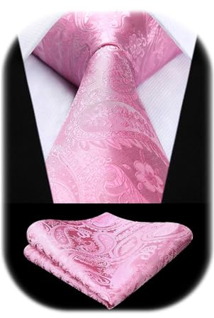 HISDERN Blommigt Paisley Bröllop Slips Näsduk Herrslips & Bröstnäsdukset