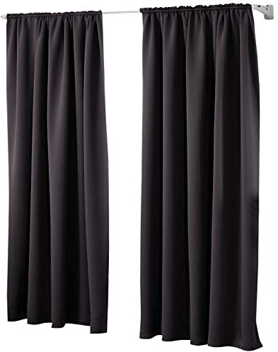 Laneetal 2er Set Gardinen, Verdunklungsvorhänge für Wohnzimmer Kinderzimmer, Blickdicht, Kräusebänder für Schiene, 250 g/m², kälteschutz lichtdicht, 140 x 225 cm, Anthrazit