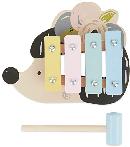 Bieco Xylophon für Babys in Igelform | Musikinstrument für Kinder ab 1 Jahr | Musikspielzeug mit Holzschlägeln