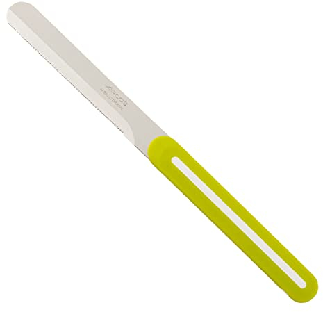 Arcos Couteau de Table Dentelé Acier Inoxydable NITRUM 100 mm pour Petit Déjeuner et Cuisine, Manche Polypropylène Vert Clair, Série B-Line