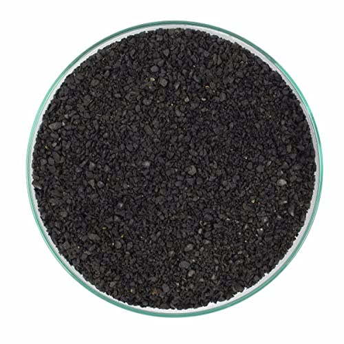 WYSKONT Sable pour aquarium 15 kg - Substrat naturel et décoration - Engrais naturel pour la croissance des plantes - 100 % sûr pour les organismes vivants - Grain noir - Taille 1-3 mm