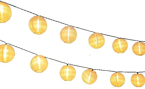 LQWELL® Guirlande Lumineuse Solaire Lanternes Extérieures Lanternes Solaires 8M 30 LED 2 Modes Lampe Solaire Suspendue Étanche Décor de Jardin Blanc Chaud pour Balcon, Cour, Fête, Noël (2 PCS)