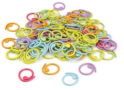 SPRHR Marcadores Crochet, 100 Piezas 6 Colores Material de Aleación de Zinc Crochet, Forma de Espiral Proceso de Pintura Marcadores de Punto de Punto