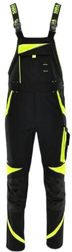 KEILOR Elastischer Herren-Arbeitsoverall mit Kniepolstertaschen – langlebig und bequem, perfekt für harte Arbeit – Schwarz Neo 46