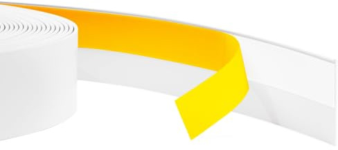 Quest plattlist, täcklist, fönsterlist självhäftande - Bredd 30mm - PVC-list, avslutningslist, flexibel täcklist, flexibel fönstertäcklist, platt - 25 meter, Vit