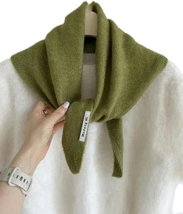 YJHLY Bufanda Bufanda Triangular De Punto Bufanda De Punto Pañuelo De Cabeza Femenino Bufanda De Punto Térmica Multifuncional Bufanda De Punto-Green