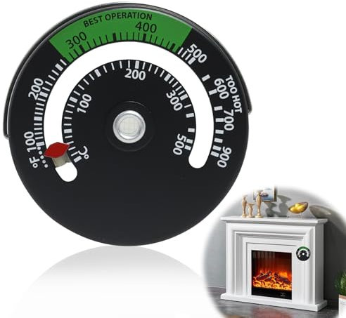 Thermometer Magnetic Log Burner Thermometer Gauge with Large Dial for Wood, Chimney, Pellet Stoves and Gas Ovens