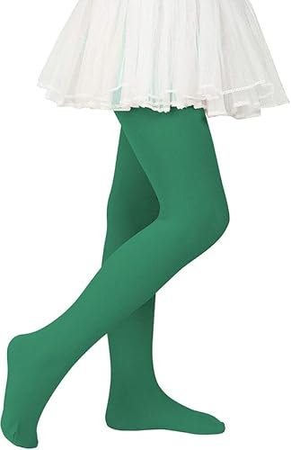 Zando Ballettstrumpfhose Kinder Mädchen Elastisch Strumpfhose Baby Tanzstrumpfhose Anti-Rutsch Atmungsaktiv Socken Kinder Christmas Socks Halloween Socken Dunkelgrün 3-6 Jahre (Tag Size M)