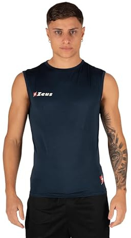 Maglia Fisiko Smanicata per Zeus da Allenamento Elasticizzata T-Shirt Sport Calcio Calcetto Relax Fitness Palestra Football Tracksuit Maglietta Canotta Training
