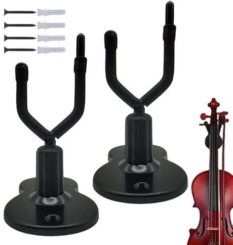 Supporto da parete per viola, 2 supporti per violino con archetto, salvaspazio, accessori per strumenti a corda