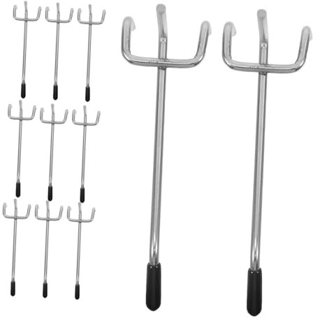 TEMPNAP Lot De 50 Crochets Pour Panneaux Perforés De 3,2 Mm Et 6,35 Mm, Robustes Et En Métal, Pour Rangement De Garage, Entrepôt, Supermarché, Étagères