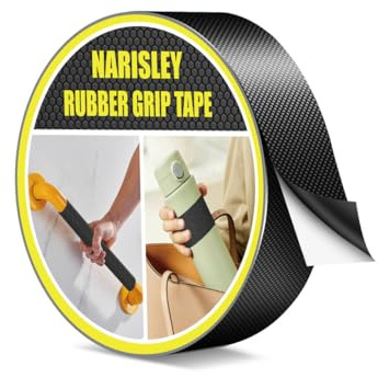 Narisley Rubber Grip Tape, Ultra Strong Waterproof 2.5CM x 3M Anti Slip tape with Textured Adhesive for DIY Tools & Gadgets, Customizable for Enhanced Comfort & Safety (Black)