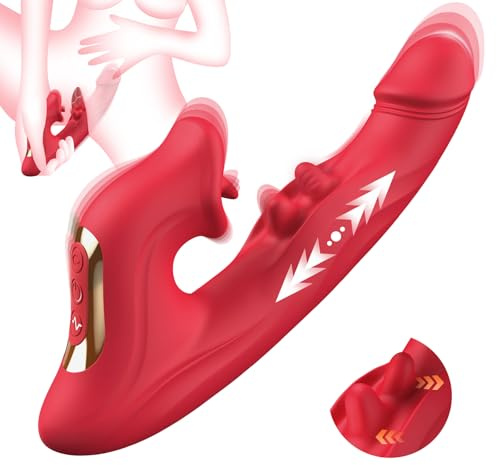 Keytuo Vibromasseurs Feminin Sex Toys, Sex Toýs Femme 4EN1 Léchage Gode Vibro-masseur va et Vient 10 Modes de Vibrations, Silencieux Sex Toýs Couple Sextoyse Femme Clitoridienne Feminin Stimulateur