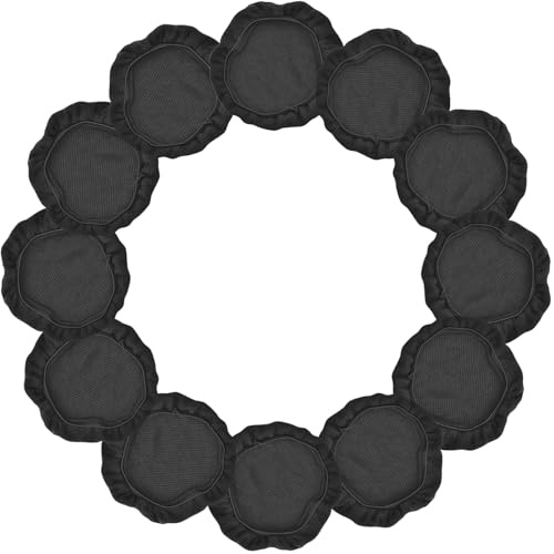 SMASOLO 12 Pezzi Copri Cuffie Neri Elasticizzati in Tessuto Traspirante Protezione Lavabile Polvere e Sudore per Cuffie Over-ear da Copertura Protettiva per Padiglioni Auricolari
