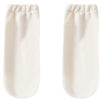 Dam höst- och vinterfleecefodrade tjocka varma och fotskyddande sovsockor(White)