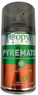 Bomboletta Aerosol Insetticida PYREMATIC, Piretro Naturale, 250ml, per Mosche e Zanzare, Uso Interno, confezione da 6 pezzi