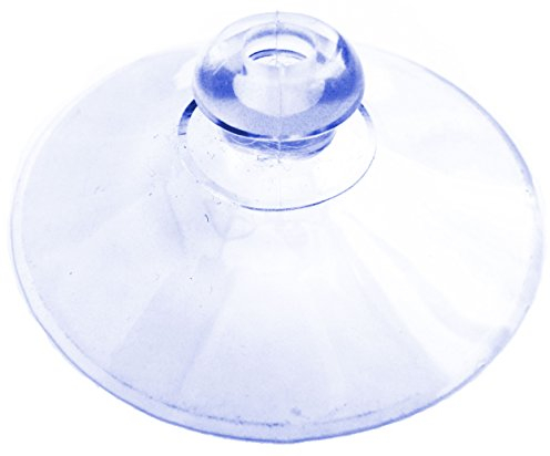 Pack of 4 x 55mm Round Button Suction Cups Standard Suckers, Plain, Clear Plastic/PVC by rubbersuckers UK. (Packet size x4)