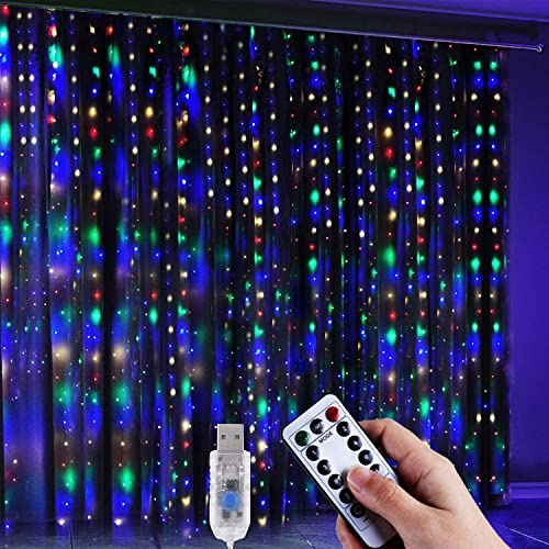 Anpro Fairy Lights,320 LED USB String Lights with 8 Light Models for Party Decoration,3x3.2m Meters with Remote Control Indoor Lighting,Bedroom,Wedding Decor