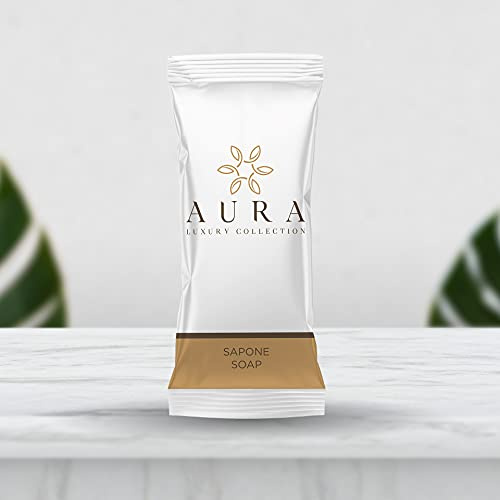 Aura Luxury Collection Kit 600 Saponette Ovali Profumate da 9 gr All'Argan, Ideali per B&B e Hotel, Donano alla Pelle un Aspetto Sano Rendendola Morbida ed Elastica