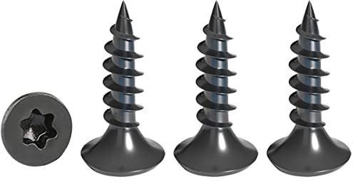 Drenky 50 Stück Holzschrauben Torx Schwarz, Schrauben M3 X 12 mm Mit Senkkopf Aus Edelstahl Rostfrei A2, Vollgewinde Selbstschneidende Schrauben Universalschrauben Torx TX10