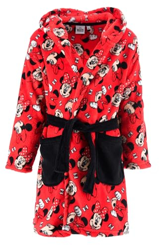 Girls Minnie Mouse Fleece Bow Robe Kids Dressing Gown Red Age 3 Years