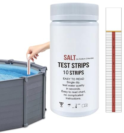 Bandelettetest Sel Pour Piscine Salée Pour Piscine Spa, Test Sel Piscine, Test Pour Piscine D'eau Salée, Mesure La Teneur En Sel La Piscine Pour La Teneur En Chlorure Sodium