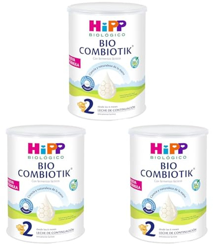 HiPP Combiotik 2 - Leche para bebés Ecológica - 800 gr - Leche BIO para bebés de 6 a 12 meses - Contiene Lactosa, Omega-3, Prebióticos, Vitaminas C y D - Sin GMO - Especial fácil digestión