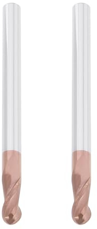 Briny River Lot de 2 Fraises à Bout Sphérique de 4 Mm Revêtement AlTiN Carbure de Tungstène HRC55 pour Gravure CNC