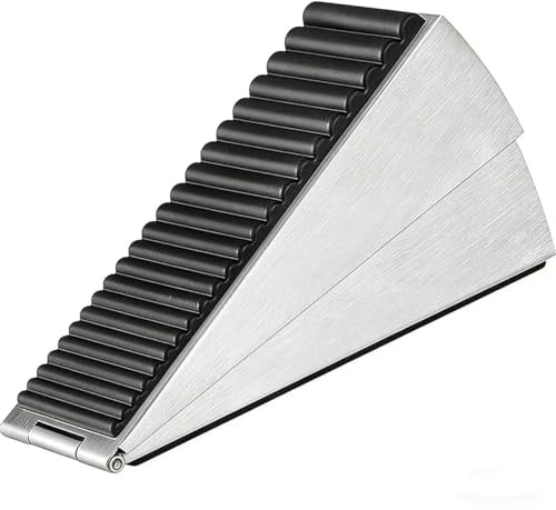 Tope para puerta de goma de 7,6 cm – Cuña antideslizante para puertas pesadas – Cuña de puerta de suelo con resorte, compresible y estable para todas las superficies interiores y exteriores