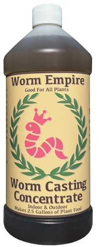 Worm Casting Tea, Natural Plant Food and Liquid Fertilizer Concentrate for Indoor and Outdoor, 1 Quart