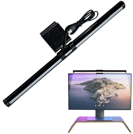Genérico Barra De Luz Para Monitor | 3 Colores Lámpara Ajustable Antirreflejos | Luces De Pantalla Para Monitor - Para Dormitorio Universidad Mesa Oficina Hogar Banco De Trabajo Cubículo Escritorio