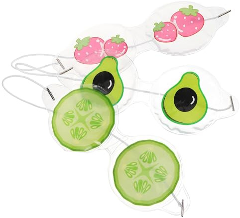 PHENOFICE 3pcs Cooling Eye Masks Fruit Series Eye Patches with Cooling Gel for Sleep Suitable for Random Style