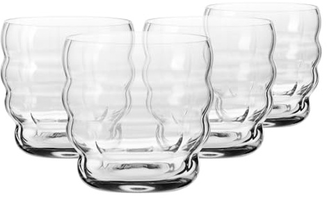 KROSNO Vasos de café para latte, cappuccino y flat white, juego de 4, 330 ml, colección Coffee Moments – Cristal sin plomo – Vasos modernos para bebidas calientes, aptos para lavavajillas