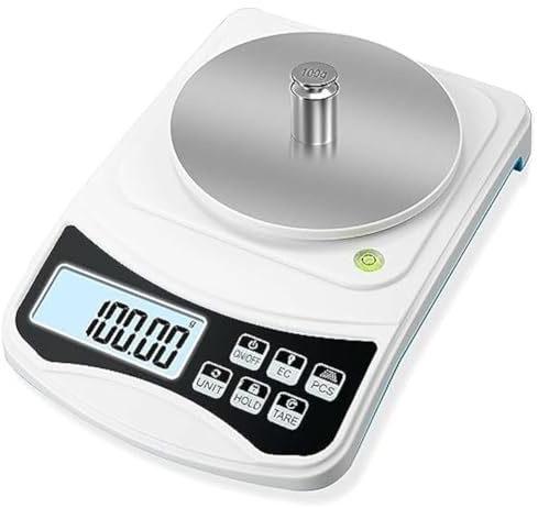 NONDK Digital Lab-Våg, Gram-Scale 1000G 0,01GAnoggrannhet, Multifunktionell Högprecisionselektronisk Våg med 100G Vikt Hållbar Enkel Installation