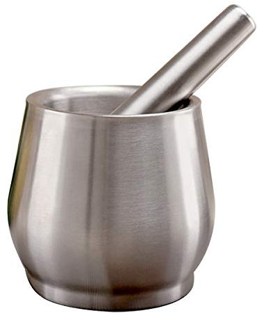 LTLWSH Set de Mortier et Pilon en Acier Inoxydable pour Ail Epices Herbe Médecine Mortier et Pilon/Moulin à épices/– Heavy Duty – Alimentaire et sans BPA