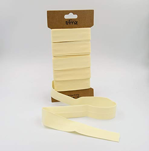 Trimz TCIVY255C Schrägband aus Baumwollmischgewebe, elfenbeinfarben, 25mm x 5m