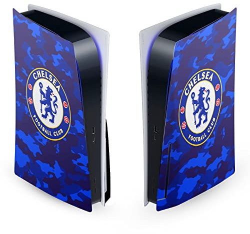 Head Case Designs Officially Licensed Chelsea Football Club Camouflage Mixed Logo Vinyl Faceplate Sticker Gaming Skin Decal Cover Compatible With Sony PlayStation 5 PS5 Disc Edition Console