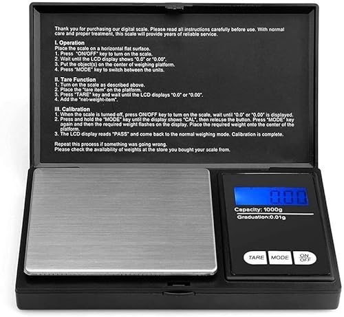 0.01g x 500g Digital Scales, Kitchen Scales Digital, Pocket Scales Food Scale LCD Display, Jewellery Scales Weighing Scales Kitchen