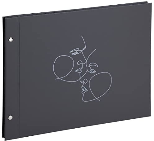 Exacompta - Réf. 60248E - 1 Album photo à vis ART - 160 photos - 40 pages noires - format 37 x 29 cm - couverture en simili-cuir noir mat avec un marquage brillant