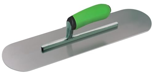 Llana alisadora de acero de 40 cm con mango de agarre suave, Paleta, Fratasadora, Palustre hormigón, herramienta para yeseros con mango de agarre suave