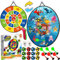 MOOING Dartscheibe Kinder, 66cm Klett Dartscheibe Faltbares mit 12 Klebrigen Bällen, Doppelseitige Dartscheibe, Wurfscheibe Kinder Geschenke Spielzeug ab 3 Jahre